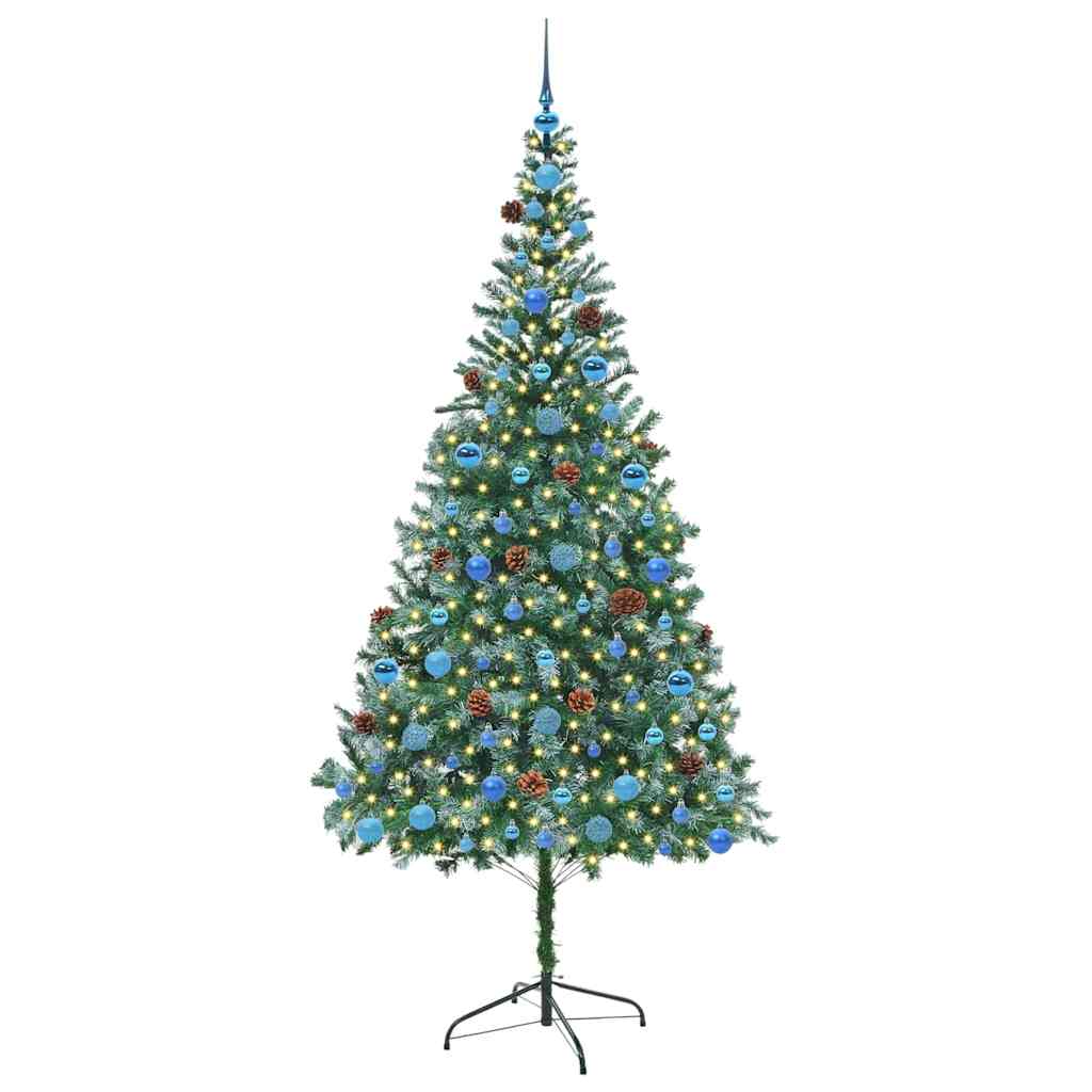 Albero di Natale artificiale Vidaxx con 300 LED verdi, 210 cm in PVC e acciaio