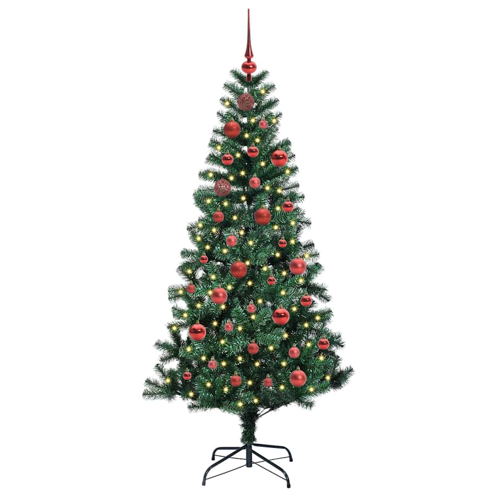Vidaxx albero di Natale artificiale preilluminato verde 150 cm in PVC e metallo