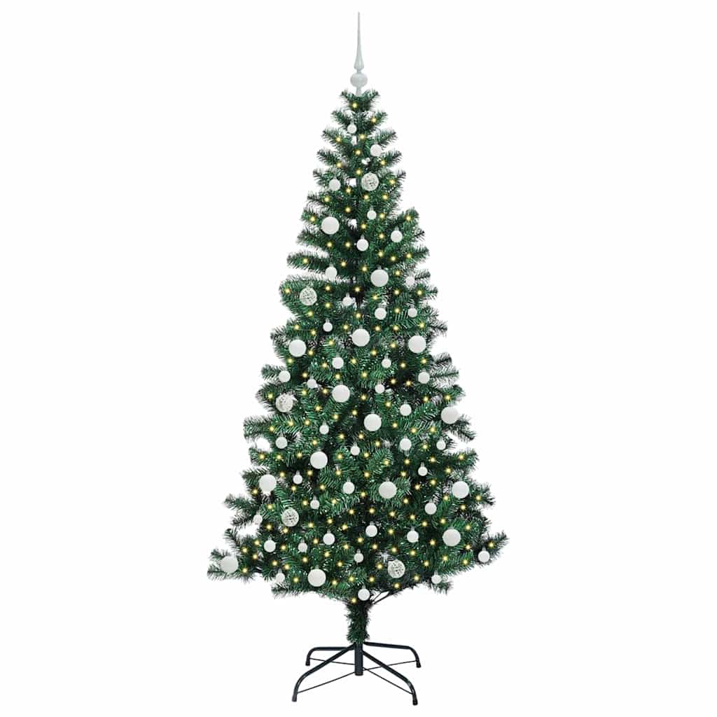 Vidaxx albero di Natale artificiale preilluminato verde 210 cm in PVC e metallo