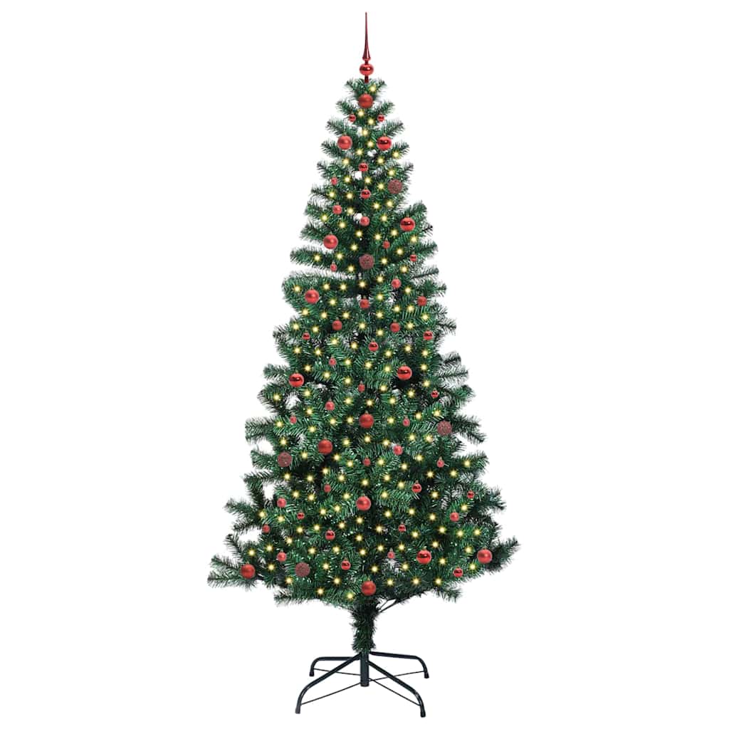 Vidaxx albero di Natale artificiale preilluminato verde 240 cm in PVC e metallo