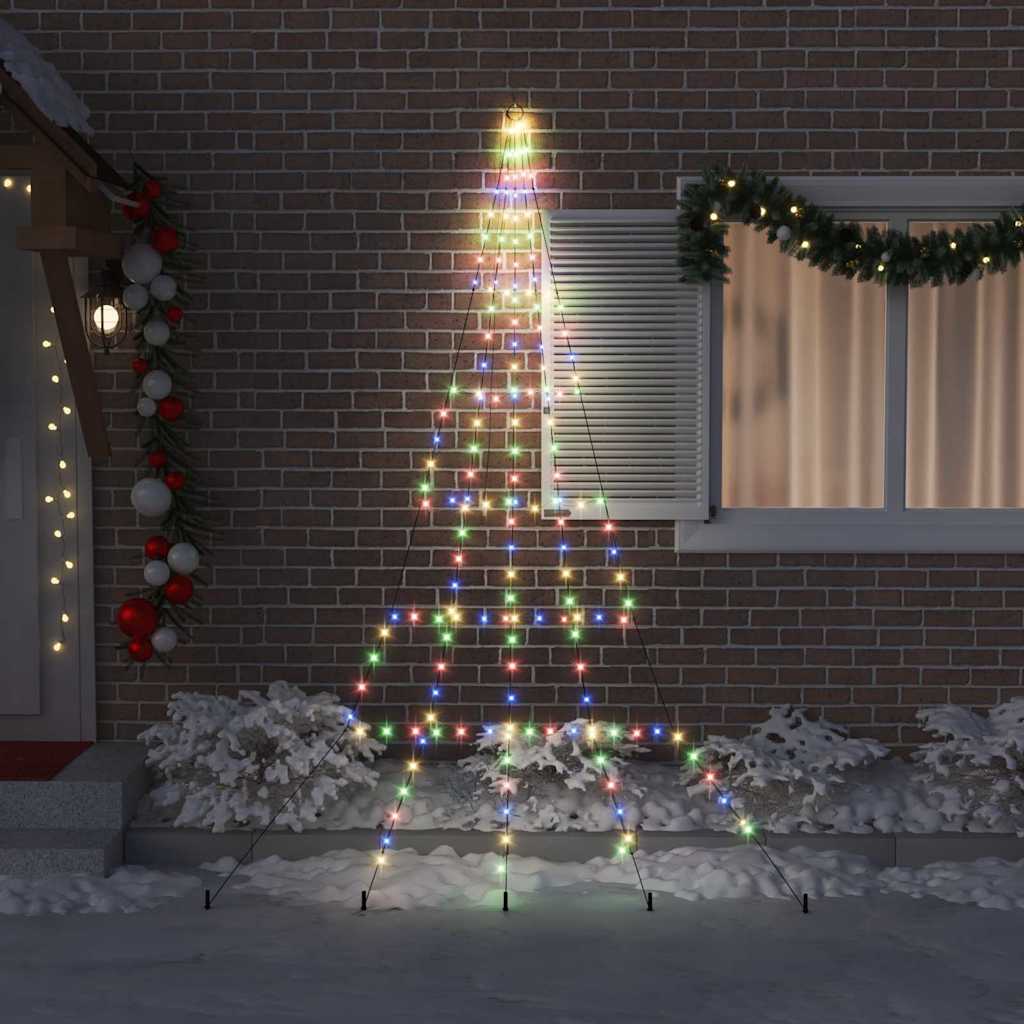 Vidaxl led kerstboom met grondspiesjes multikleur 306 cm metaal