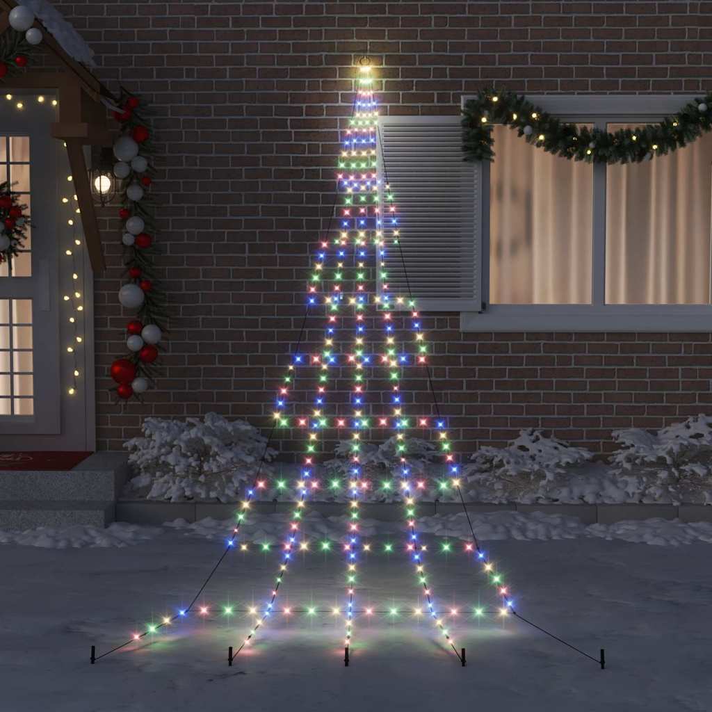 Vidaxl led kerstboom met grondspiesjes multikleur 511 cm metaal