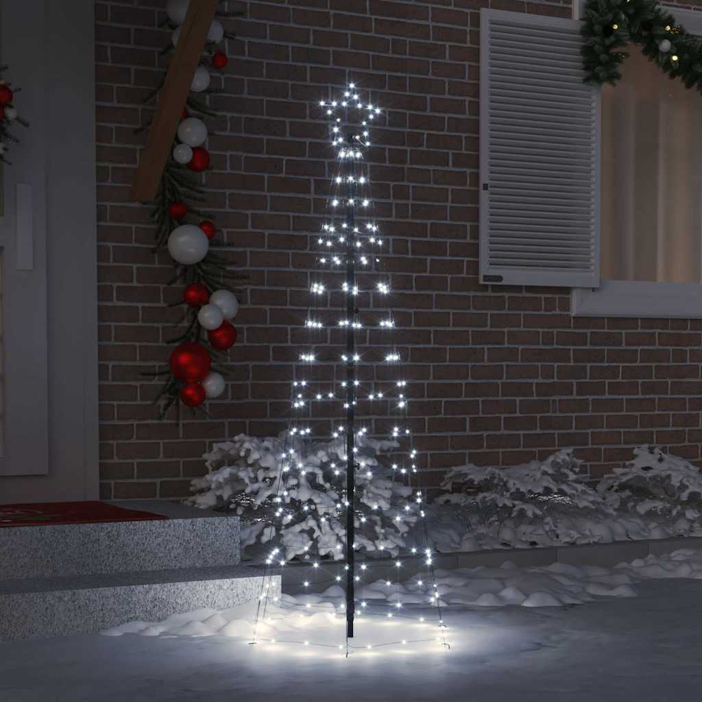 Vidaxl led kerstboom met grondspiesjes koudwit 250 cm ijzer