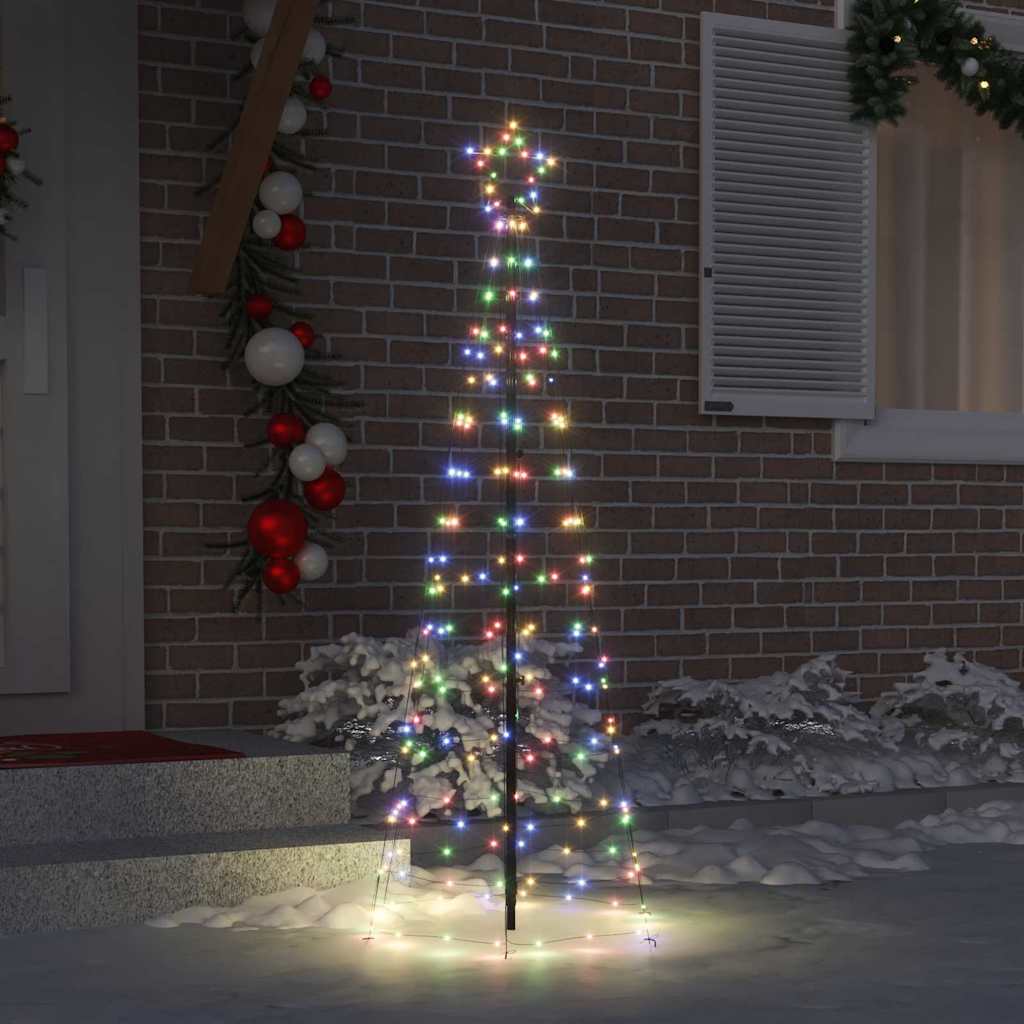 Vidaxl led kerstboom met grondspiesjes multikleur 250 cm ijzer