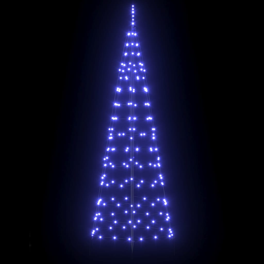 VidaXL Albero di Natale a LED con picchetti da terra con 390 LED blu in ferro da 250 cm