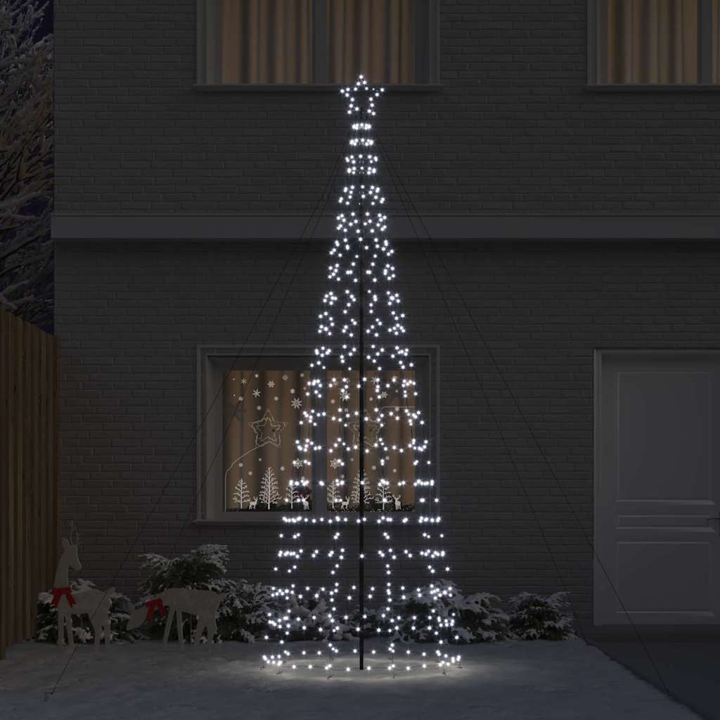 VidaXL Albero di Natale a LED con spiedi da terra bianco freddo in ferro da 400 cm