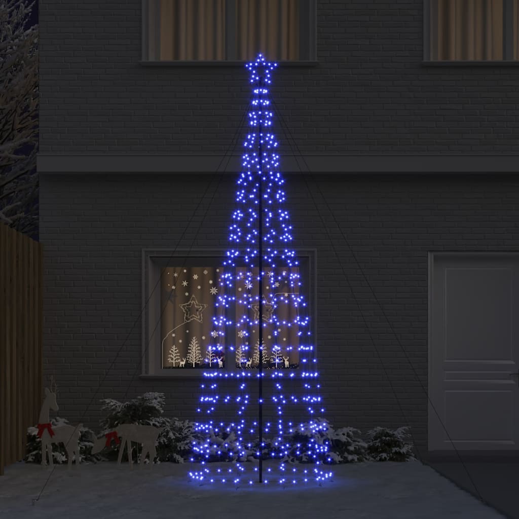 VidaXL Albero di Natale a LED con picchetti da terra con 800 LED blu in ferro da 400 cm