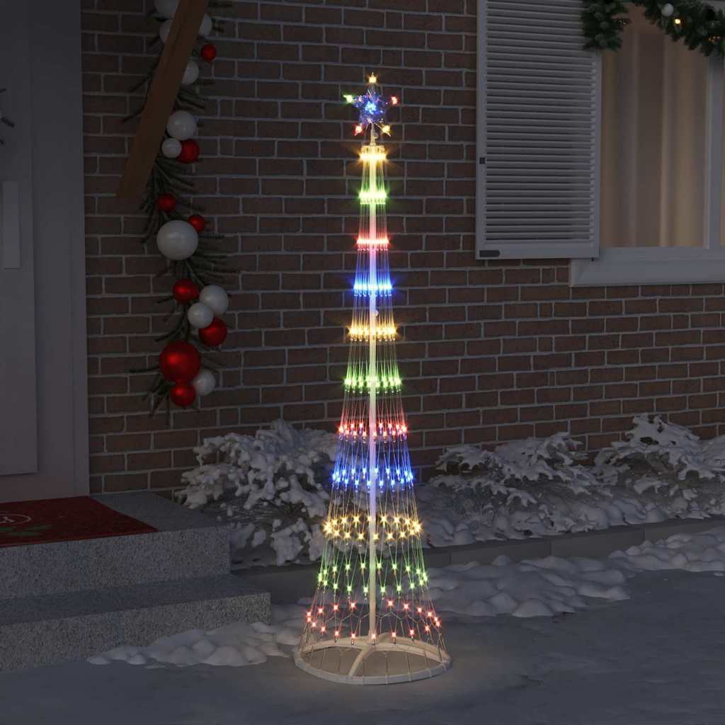Vidaxl led kerstboom met 230 led multikleur 51 x 51 x 190 cm metaal