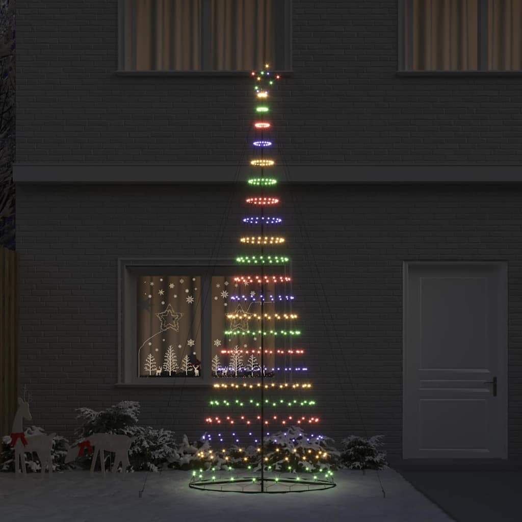 Vidaxl led kerstboom met 455 led multikleur 184.5 cm metaal