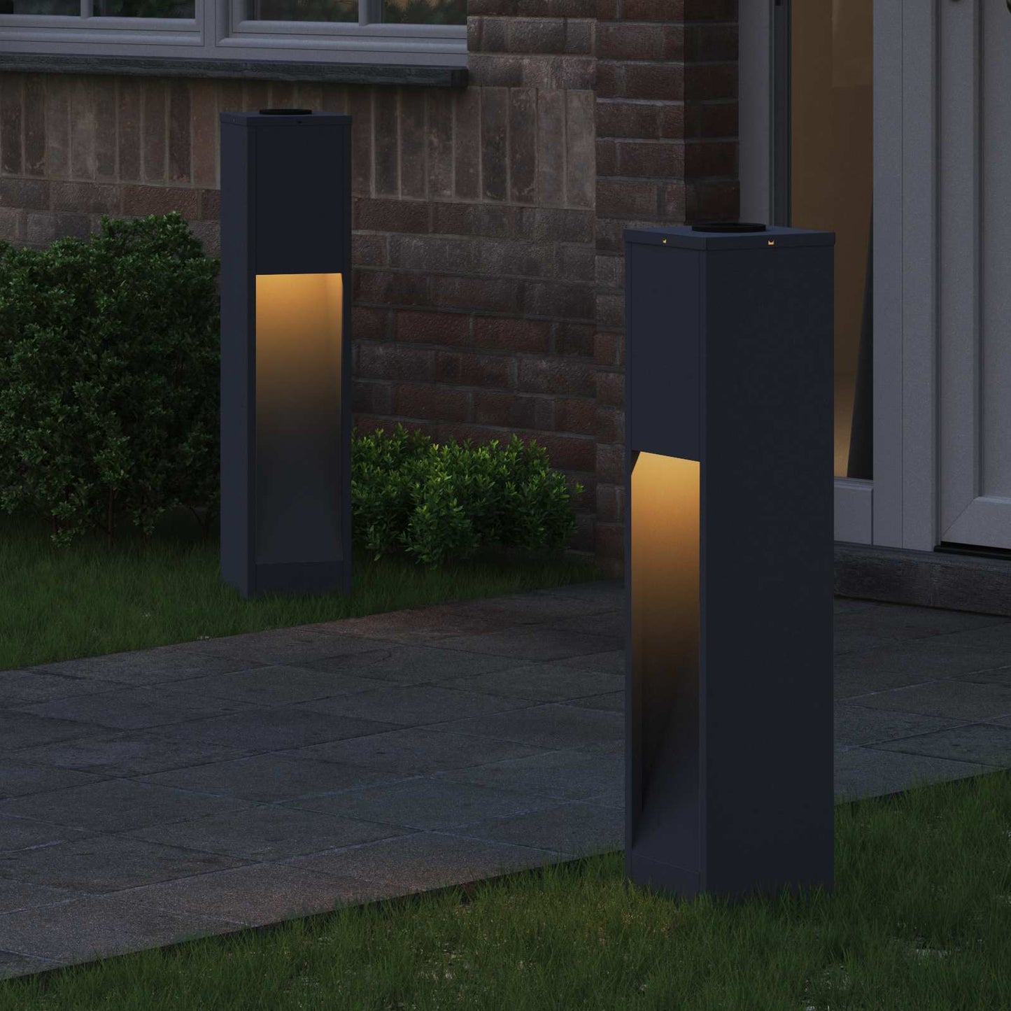 Vidaxl iluminación solar LED para caminos 2 piezas acero laminado en frío antracita