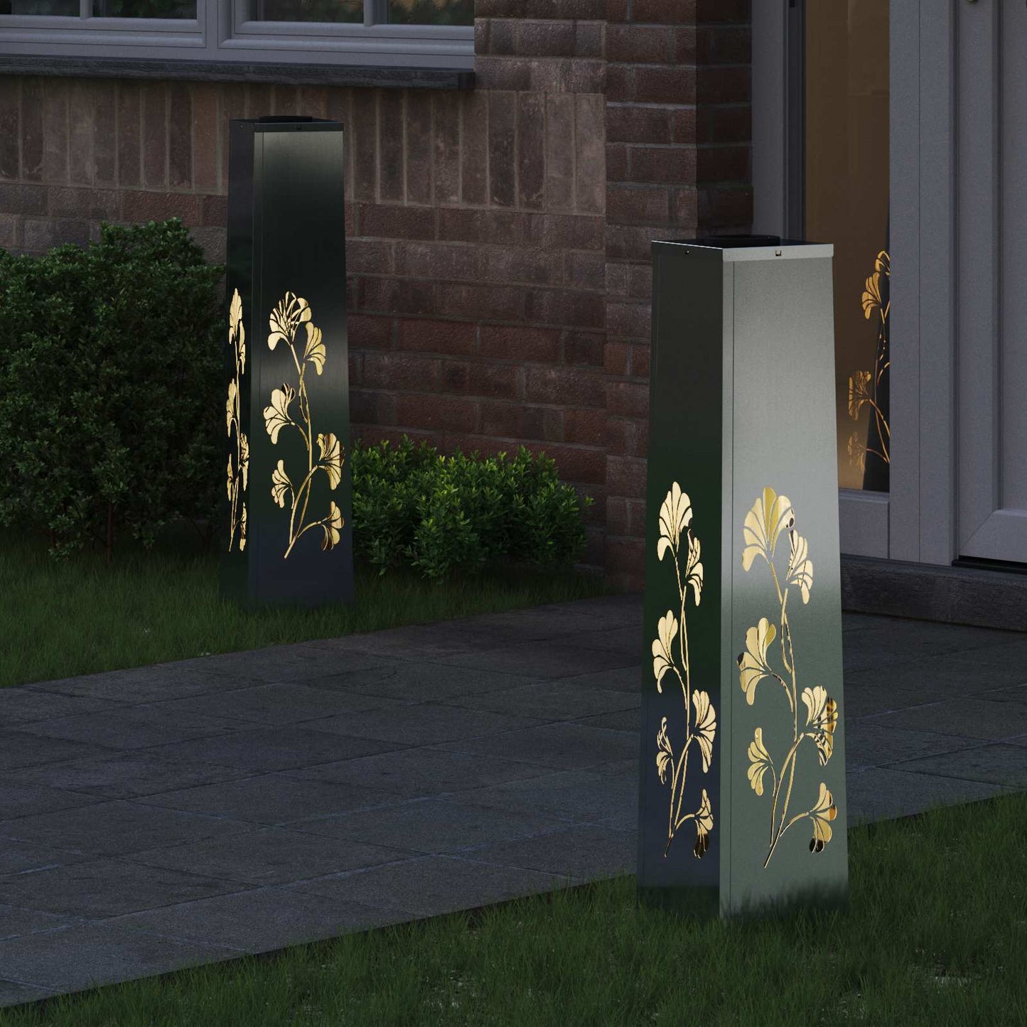 Vidaxl solar led pad licht 2 pcs zilver gegalvaniseerd staal