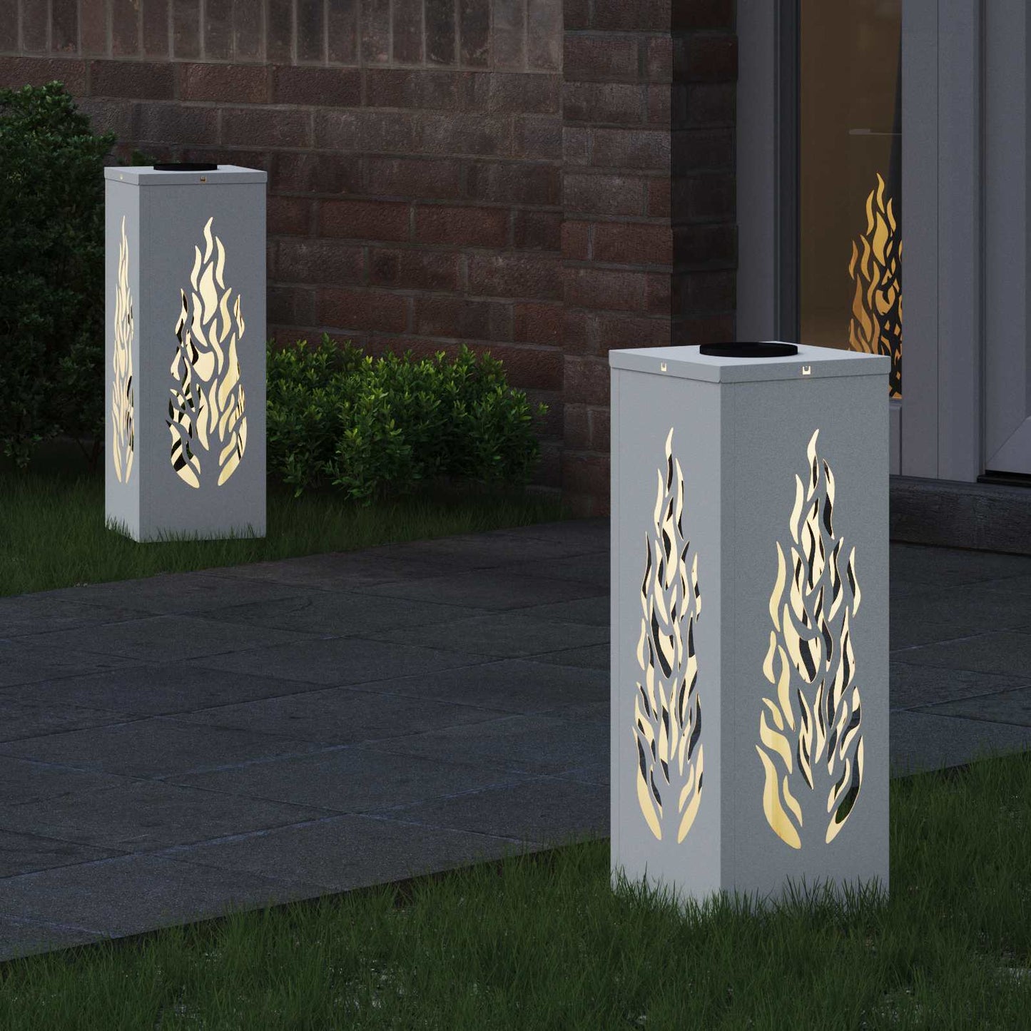 Vidaxl solar led pad licht 2 pcs wit koudgewalst staal