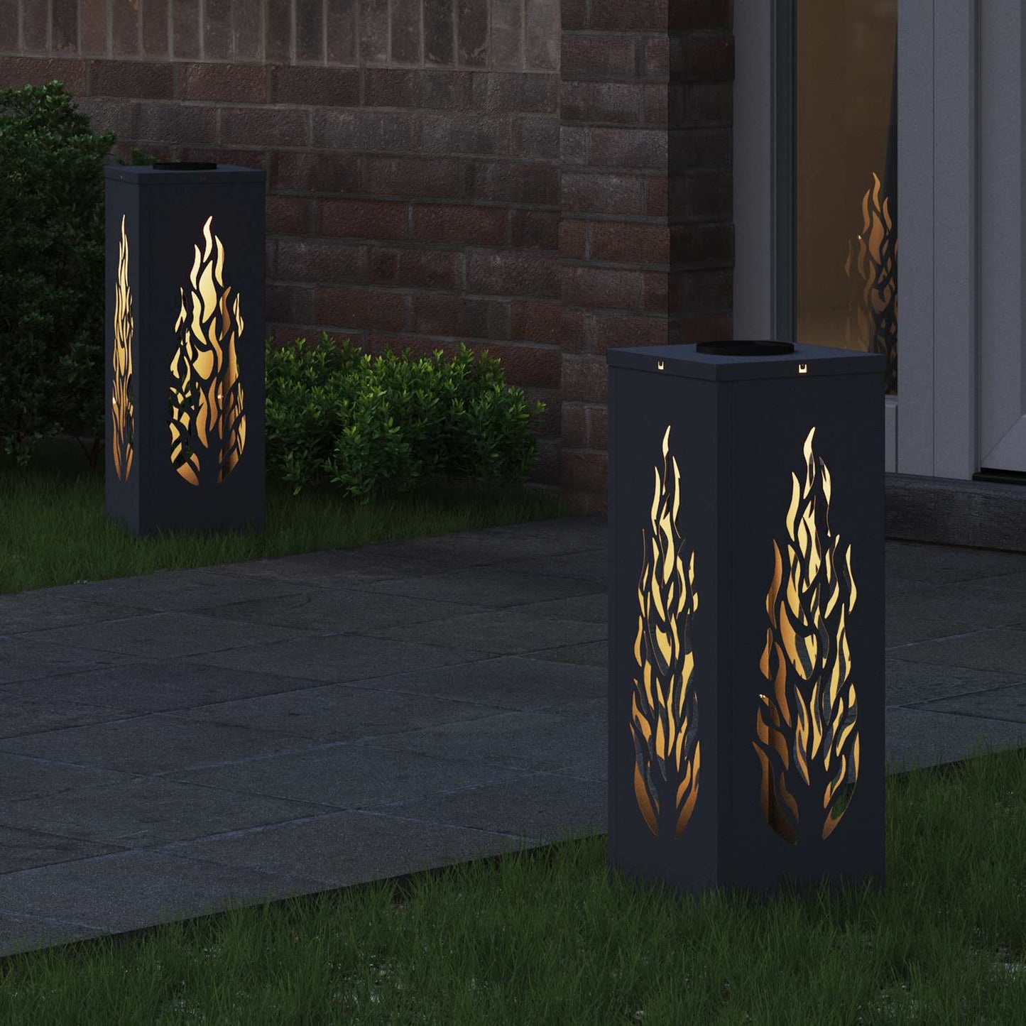 Vidaxl solar led pad licht 2 pcs antraciet koudgewalst staal