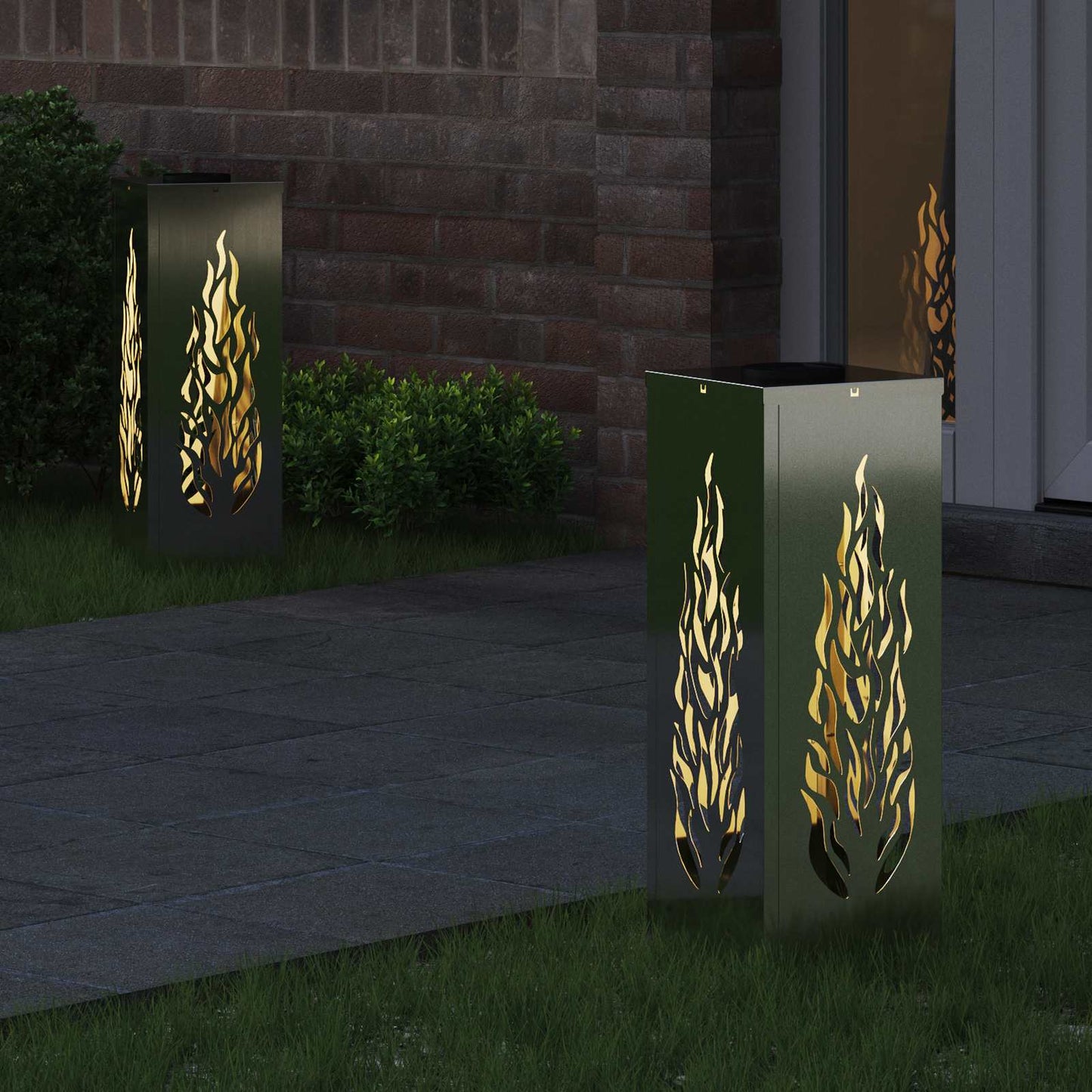 Vidaxl solar led pad licht 2 pcs zilver gegalvaniseerd staal