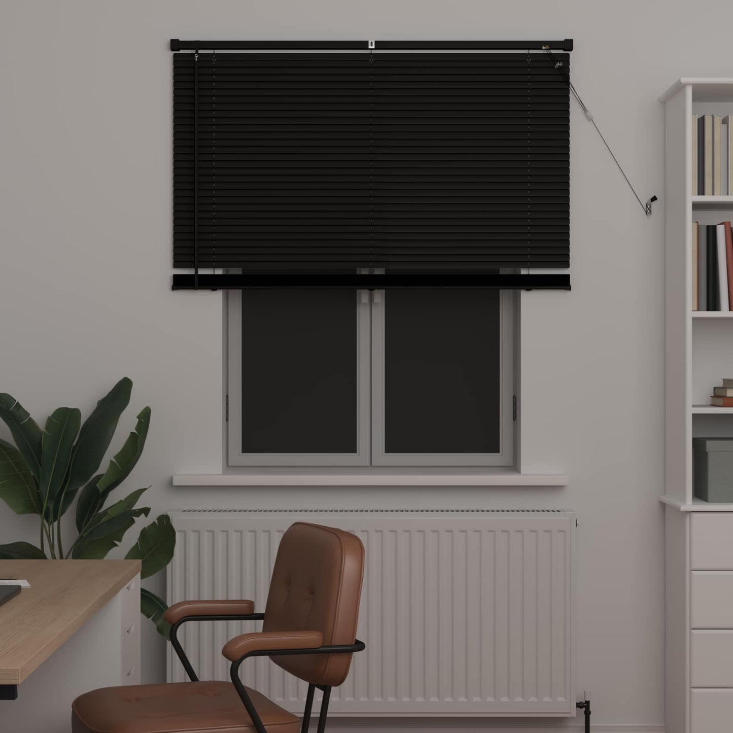 Vidaxx persiana veneciana ajustable negro 150 x 110 cm PVC