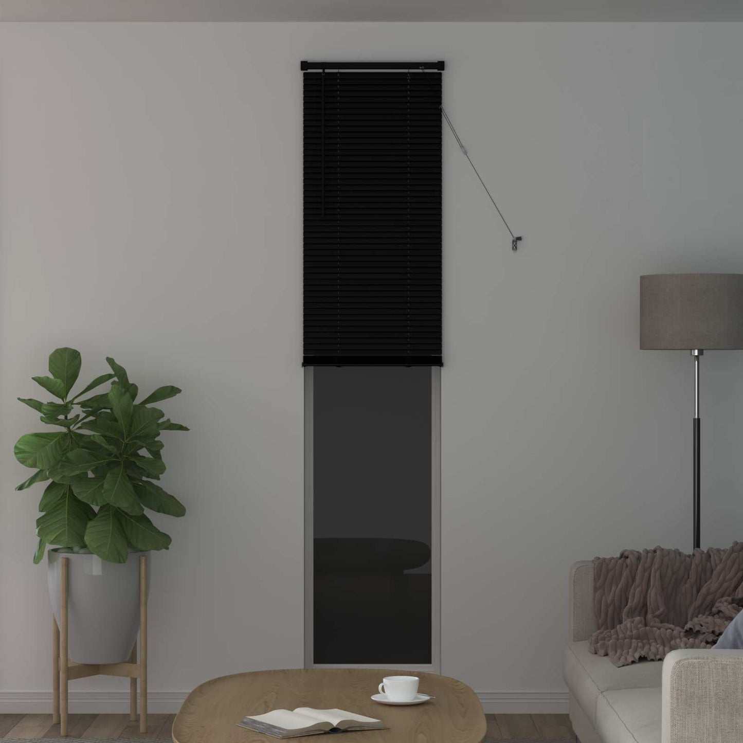 Tenda veneziana Vidaxx regolabile nera 213 x 50 cm PVC