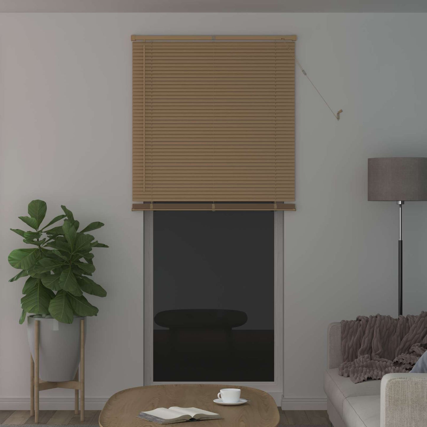Vidaxl venetiaanse blind lichtbruin met patroon 213 x 100 cm pvc
