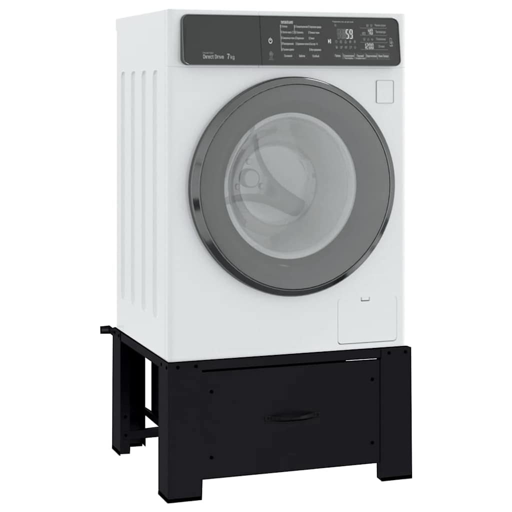 Base per lavatrice Vidaxx nera 64 x 55 x 32,5 cm in acciaio