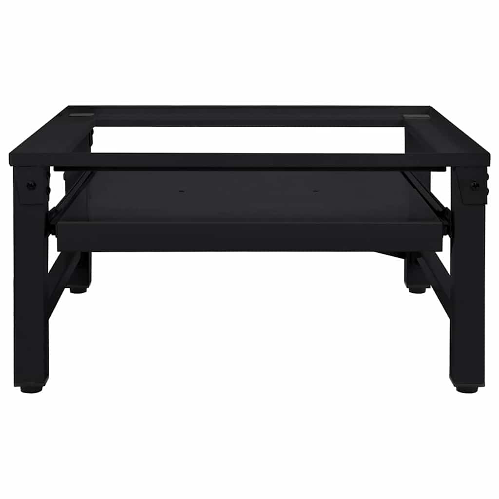 Base per lavatrice Vidaxl nera 62 x 60,5 x 32,5 cm in acciaio