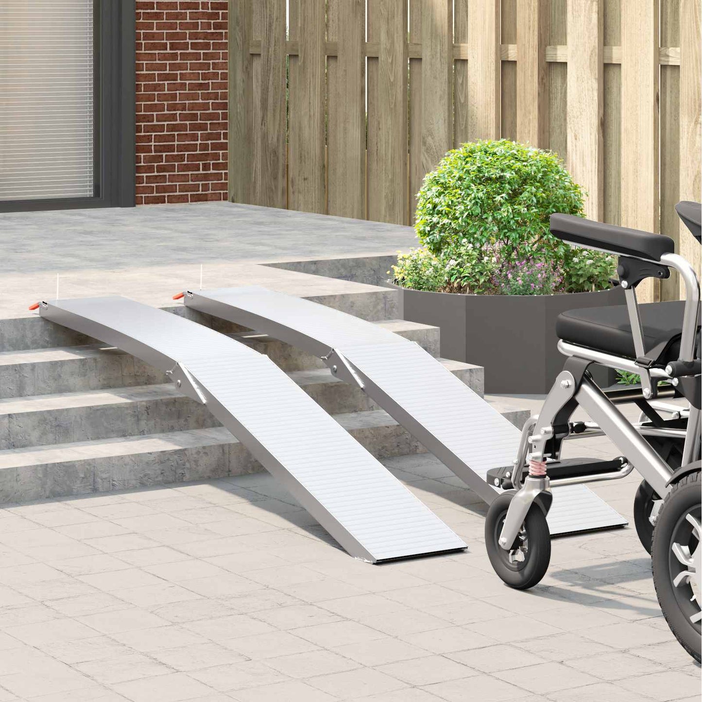 Vidaxl rampa para moto 680 kg 2 uds plata 205 x 28 x 5 cm aluminio