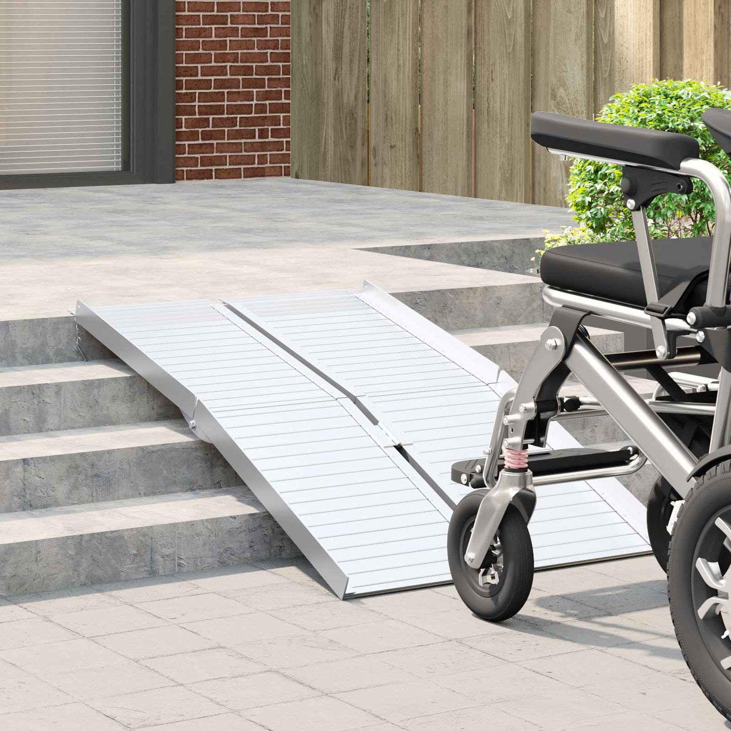 Rampa per sedia a rotelle VidaXL 270 kg argento 92 x 73 x 5 cm alluminio