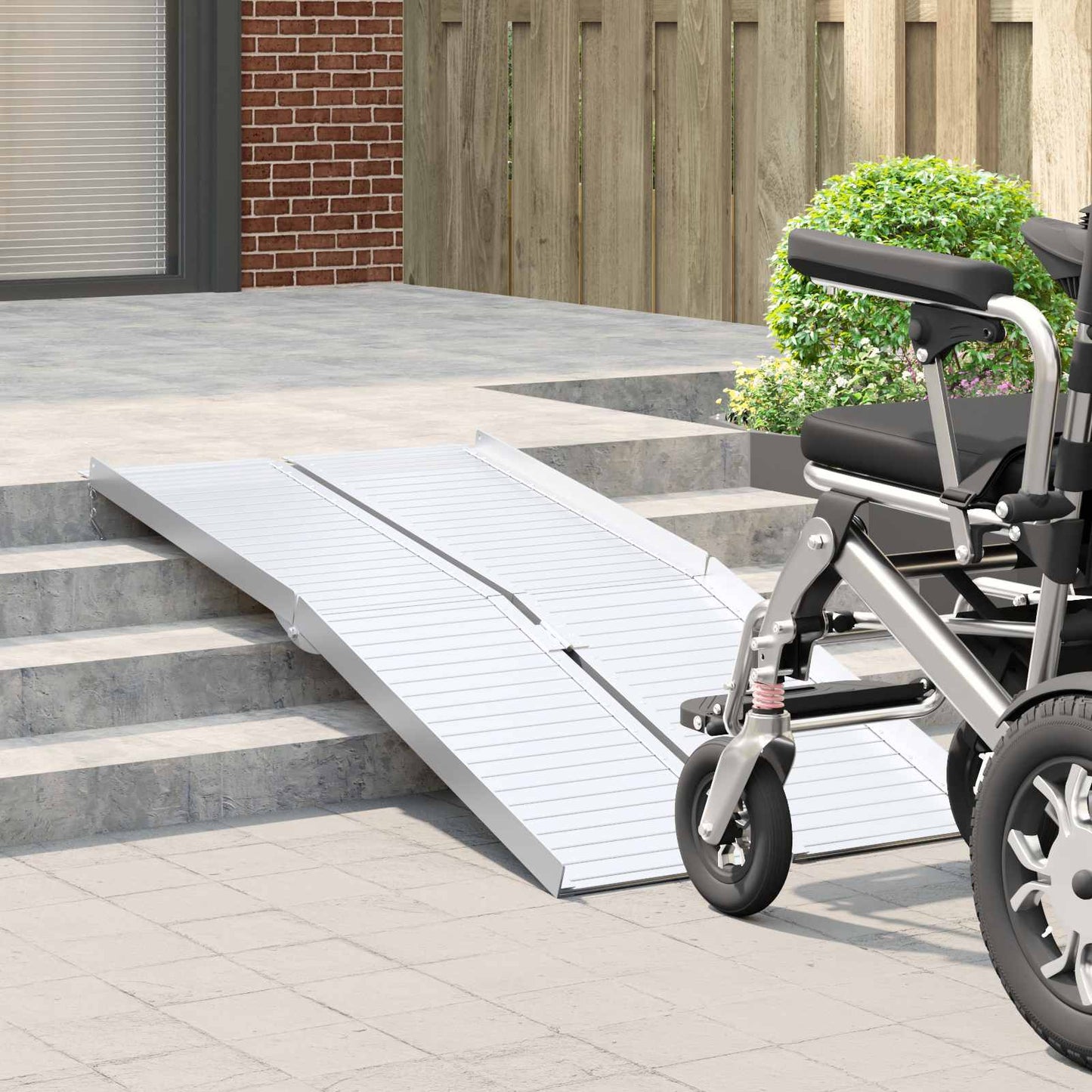 Rampa per sedia a rotelle VidaXL 270 kg argento 92 x 73 x 5 cm alluminio