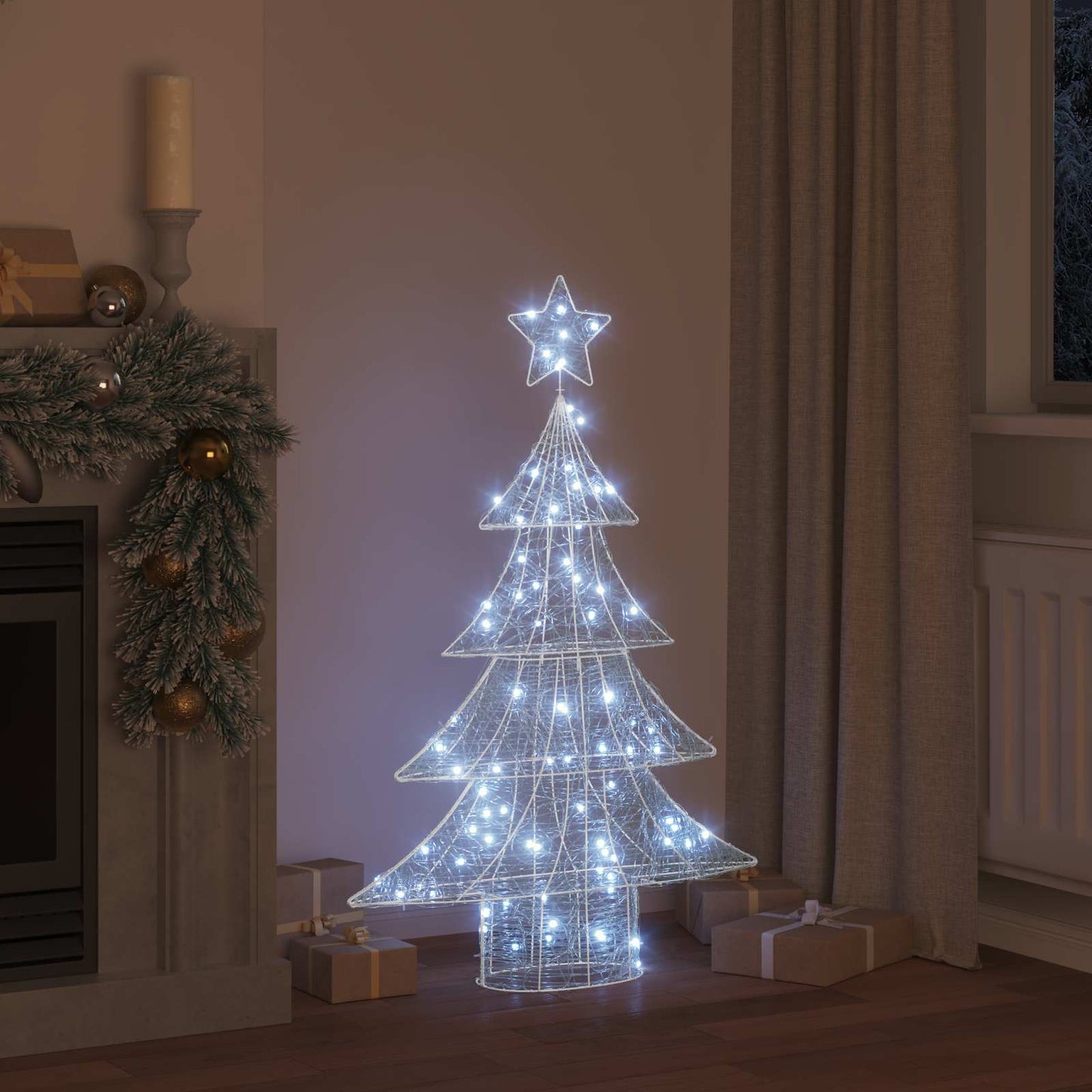 VidaXL Albero di Natale con 100 LED bianco freddo da 120 cm in acrilico