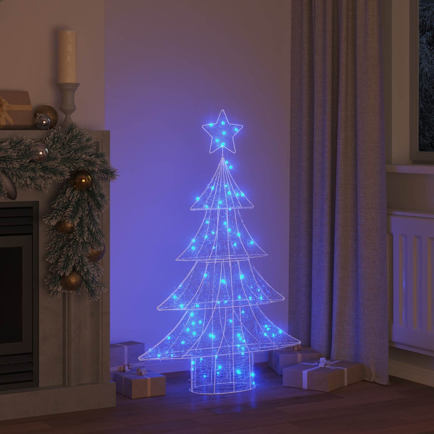 VidaXL Albero di Natale con 100 LED blu 120 cm in acrilico