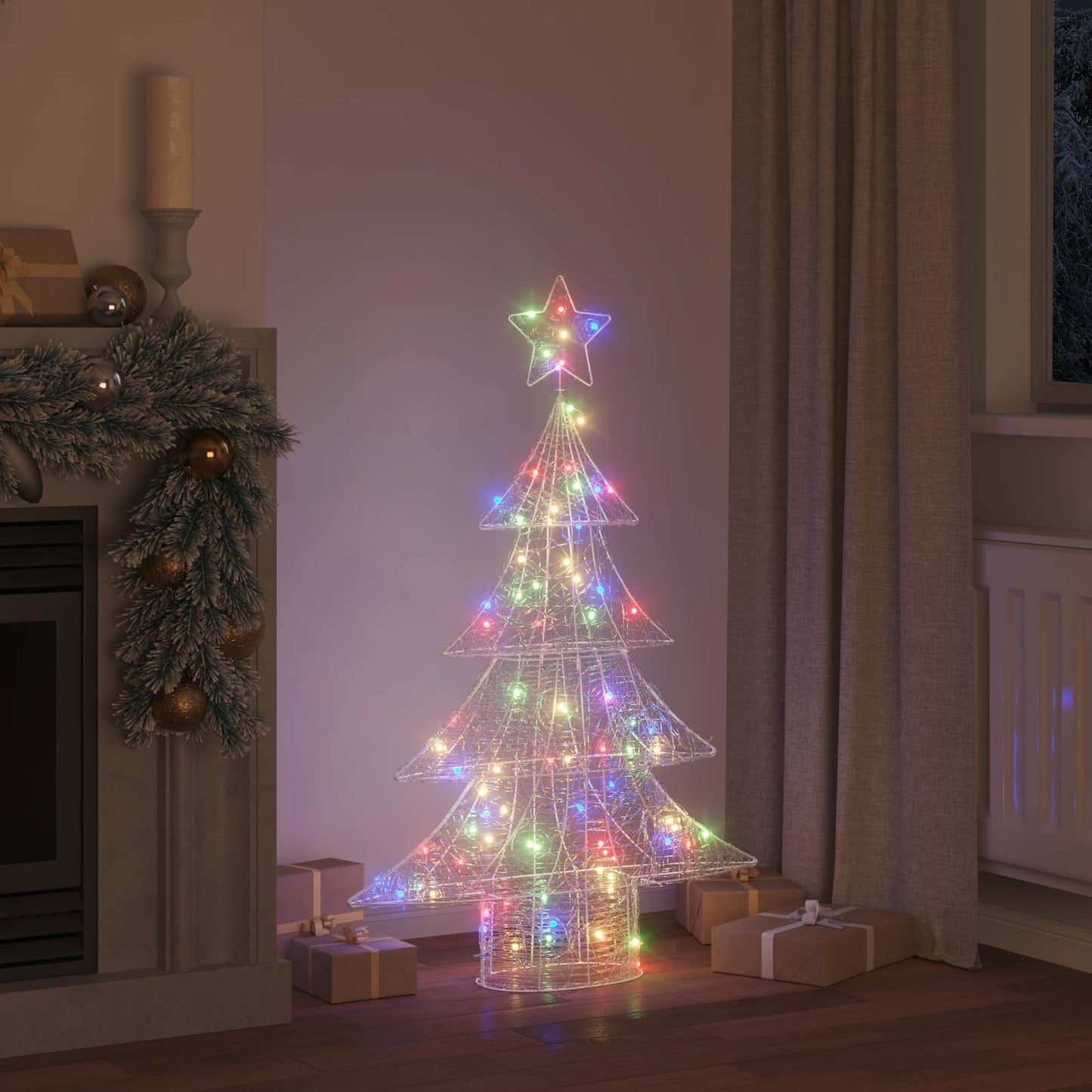 VidaXL Albero di Natale con 100 LED multicolori in acrilico da 120 cm