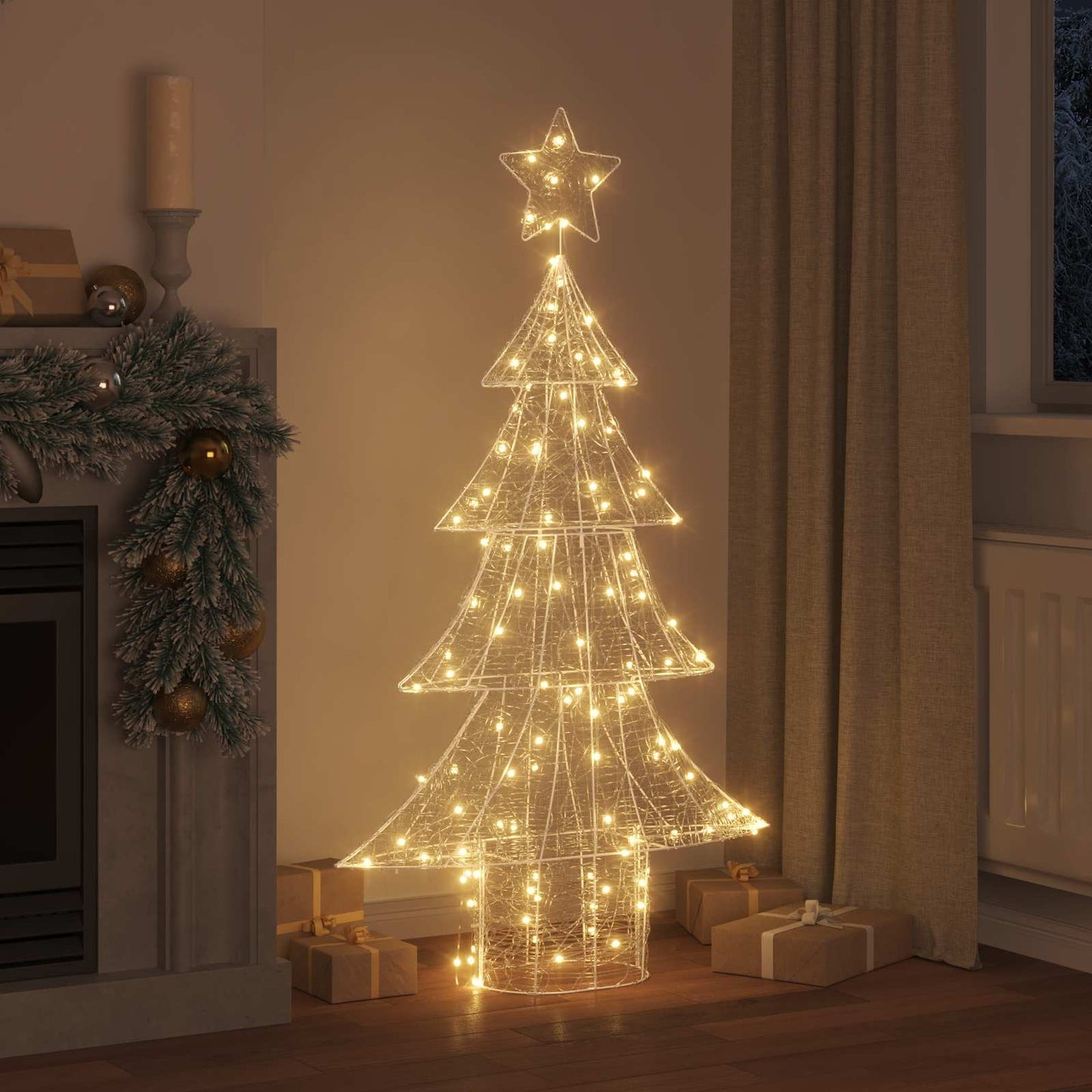 Vidaxx Árbol de Navidad con 160 LED blanco cálido 150 cm acrílico