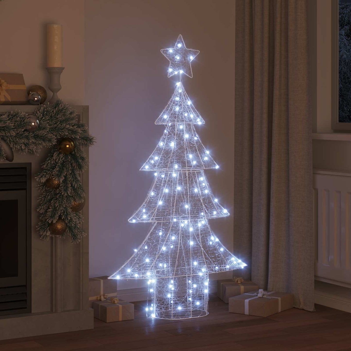 VidaXL Albero di Natale con 160 LED bianco freddo da 150 cm in acrilico