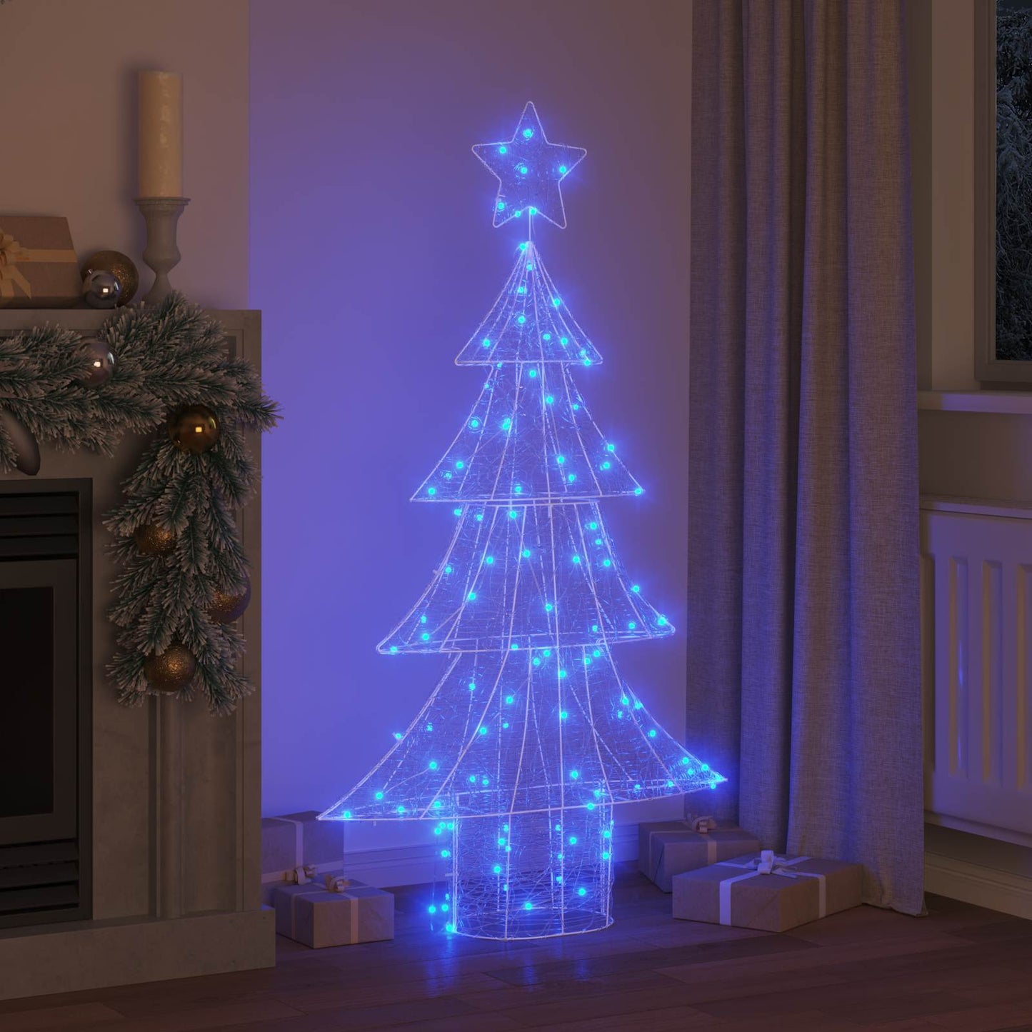 VidaXL Albero di Natale con 160 LED blu 150 cm in acrilico