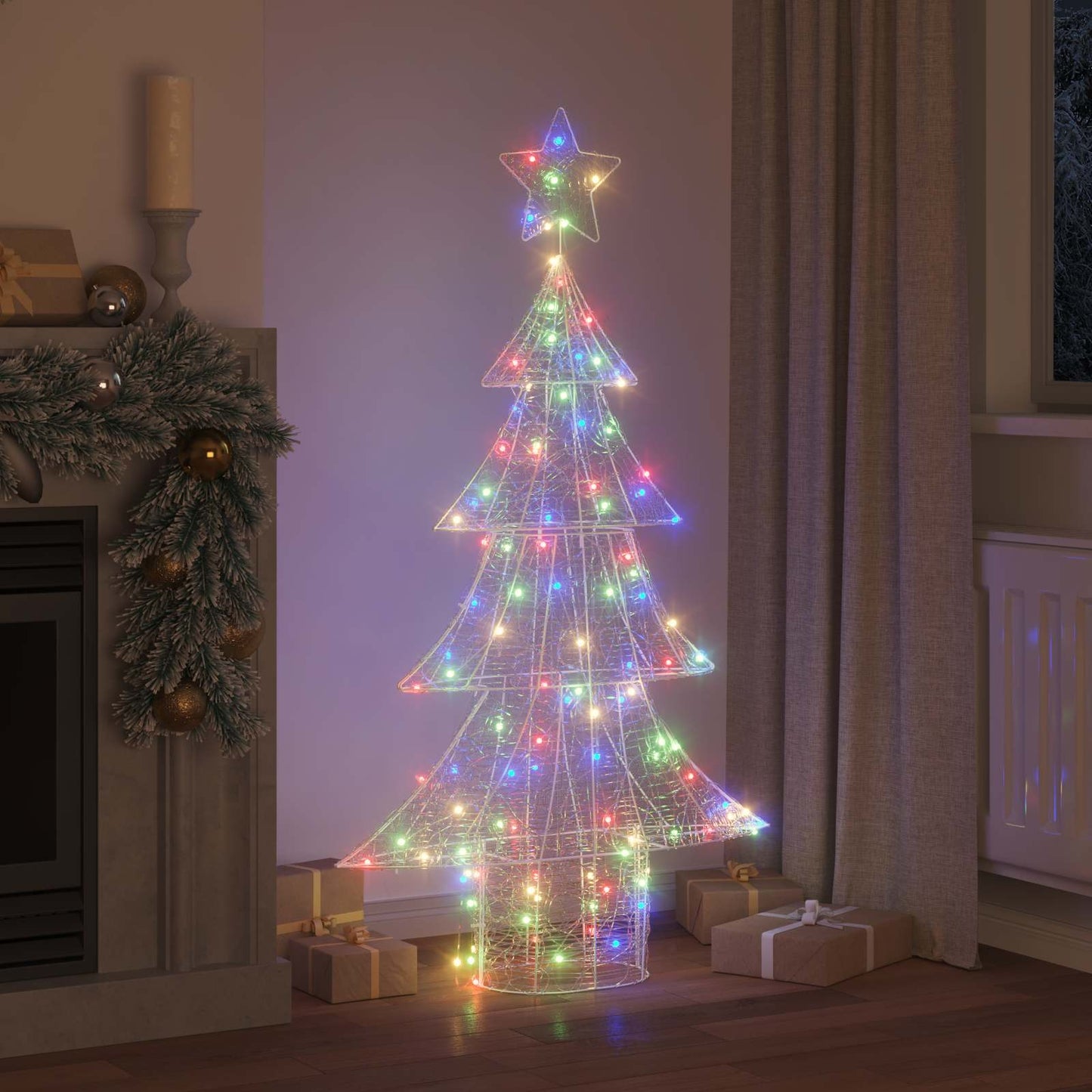 VidaXL Árbol de Navidad con 160 LED multicolor 150 cm acrílico