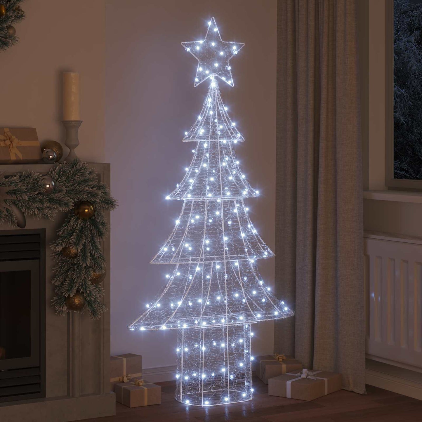 Albero di Natale VidaXL con 240 LED bianco freddo da 180 cm in acrilico