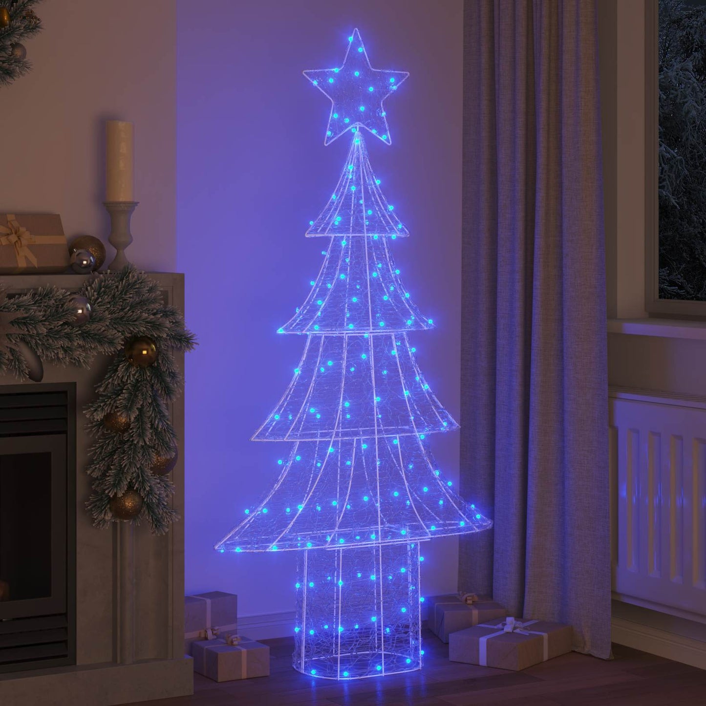 VidaXL Árbol de Navidad con 240 LED azul 180 cm acrílico