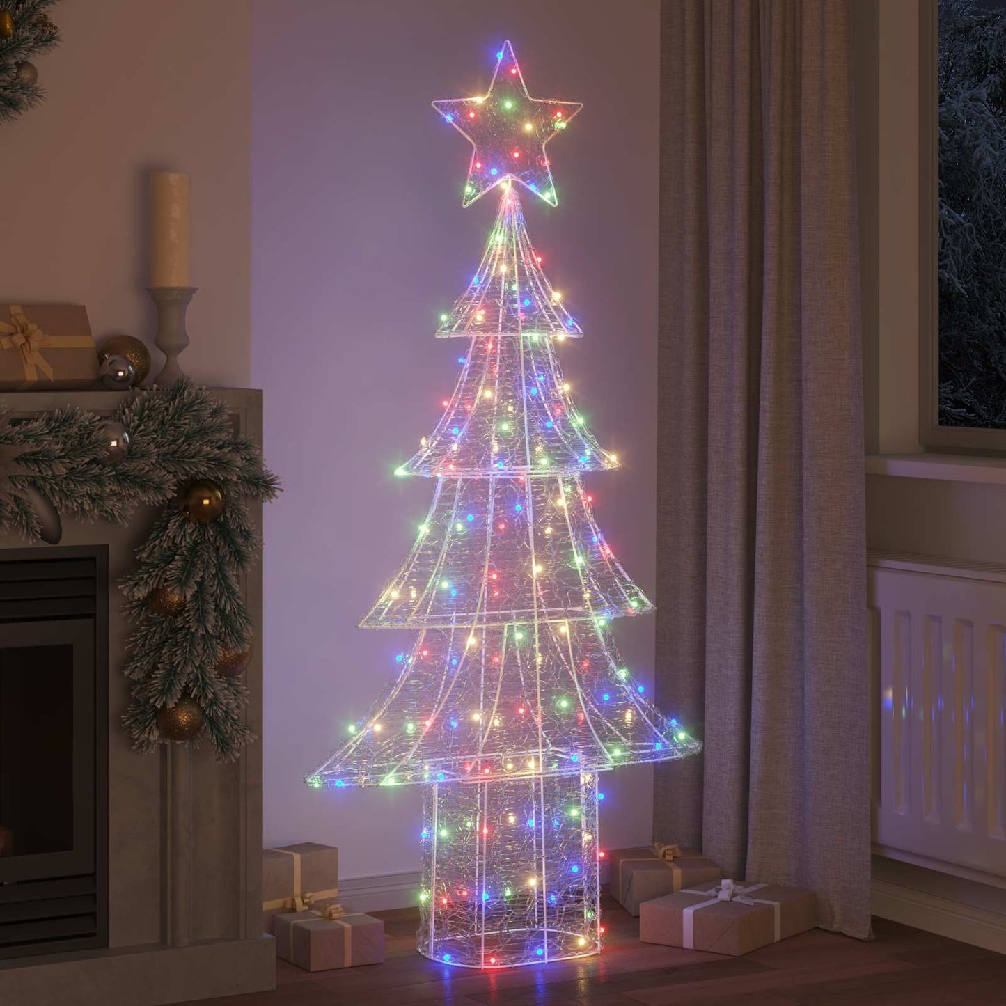VidaXL Árbol de Navidad con 240 LED multicolor 180 cm acrílico