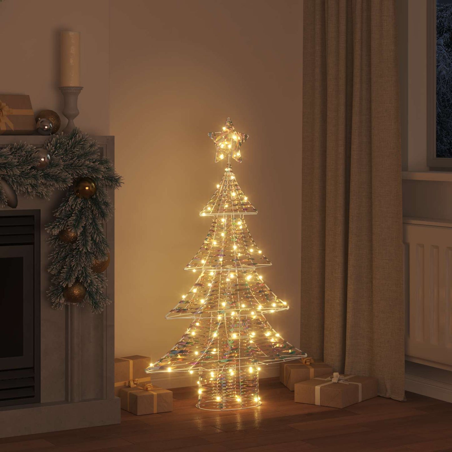 VidaXL Albero di Natale con 120 LED bianco caldo cappello da 120,5 cm