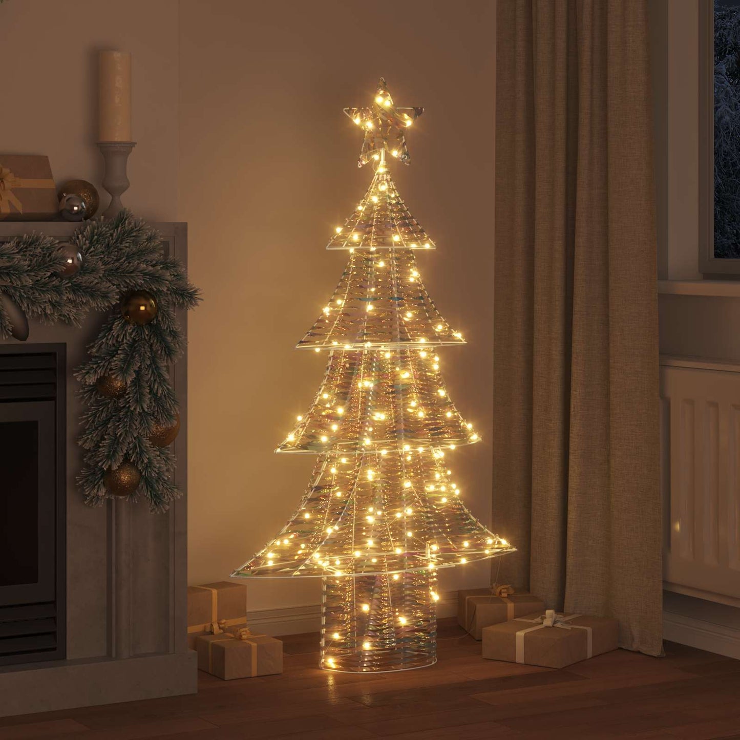 VidaXL Albero di Natale con 160 LED bianco caldo cappello da 150 cm