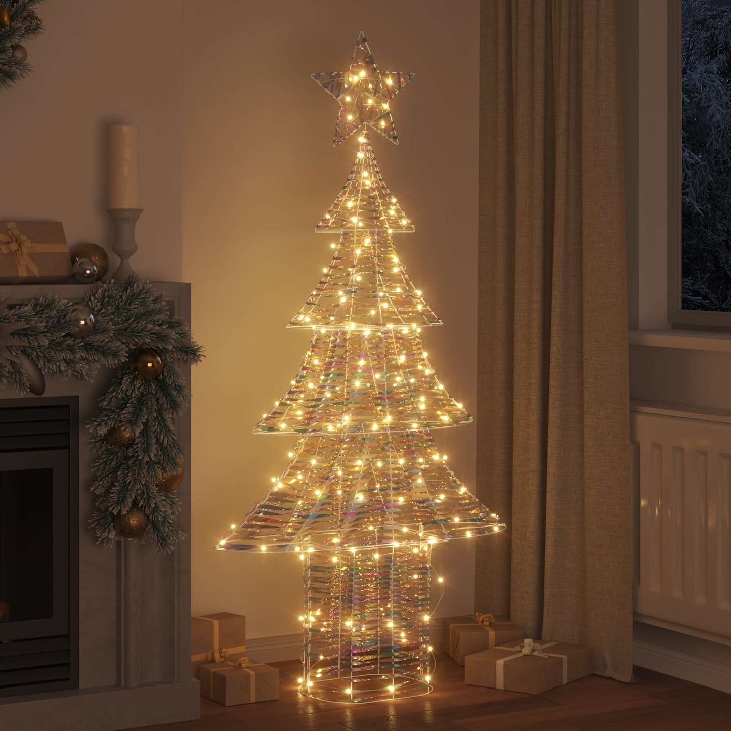 VidaXL Albero di Natale con 240 LED bianco caldo cappello da 181 cm