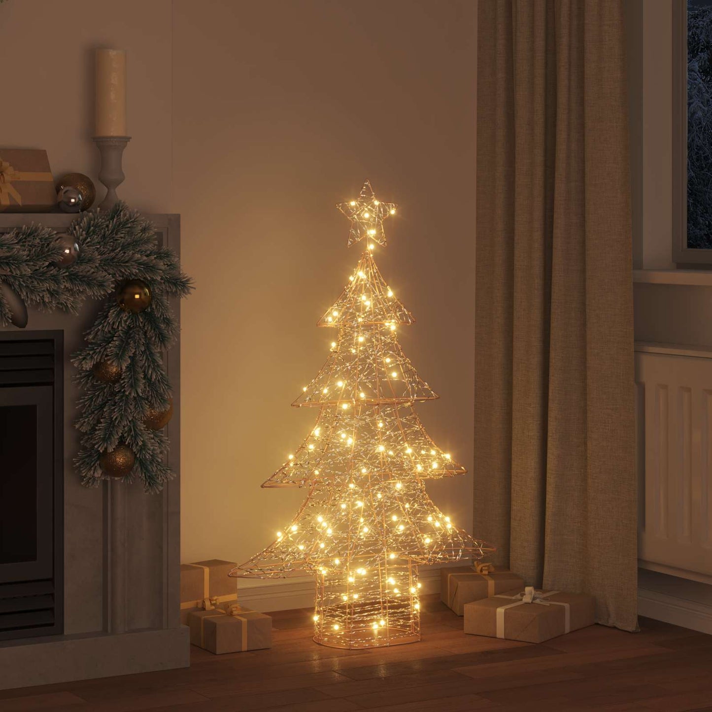 VidaXL Albero di Natale con 120 LED bianco caldo cappello da 120,5 cm