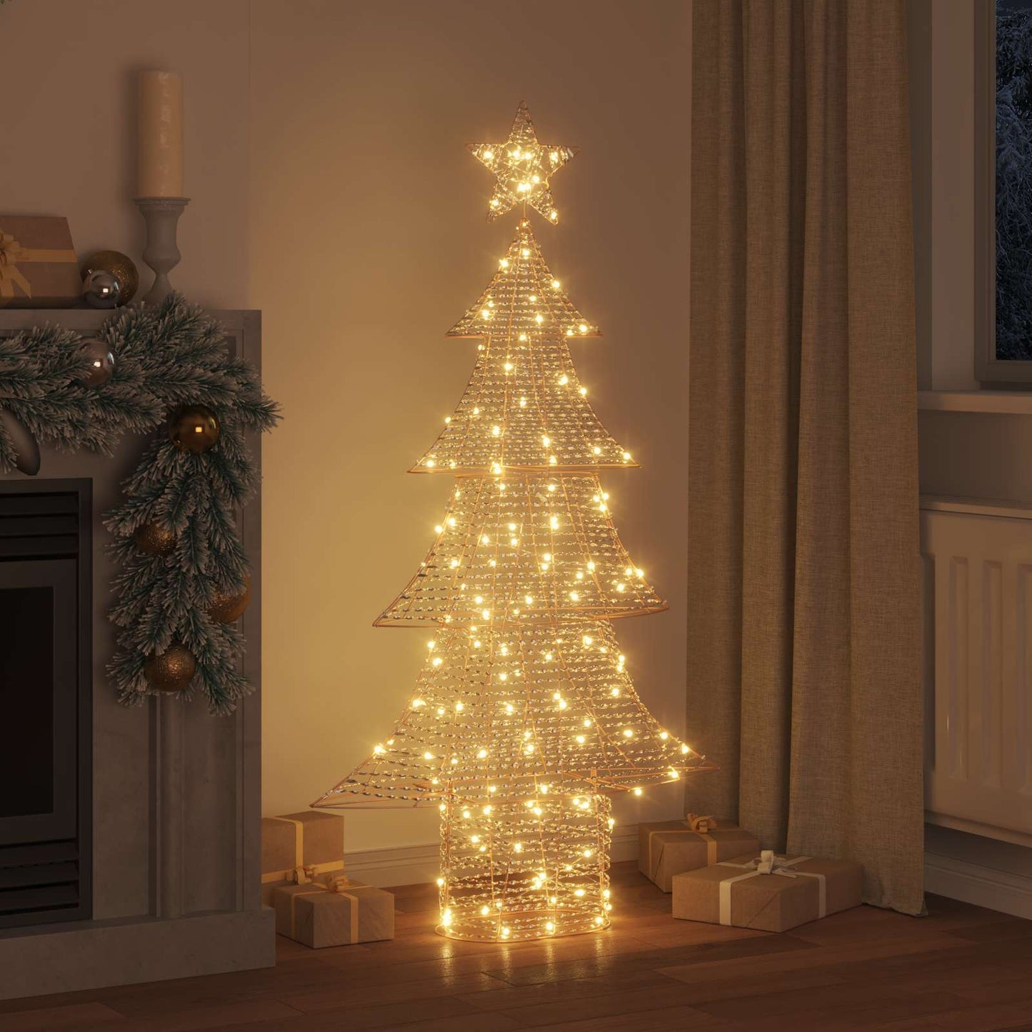 VidaXL Albero di Natale con 160 LED bianco caldo cappello da 151 cm