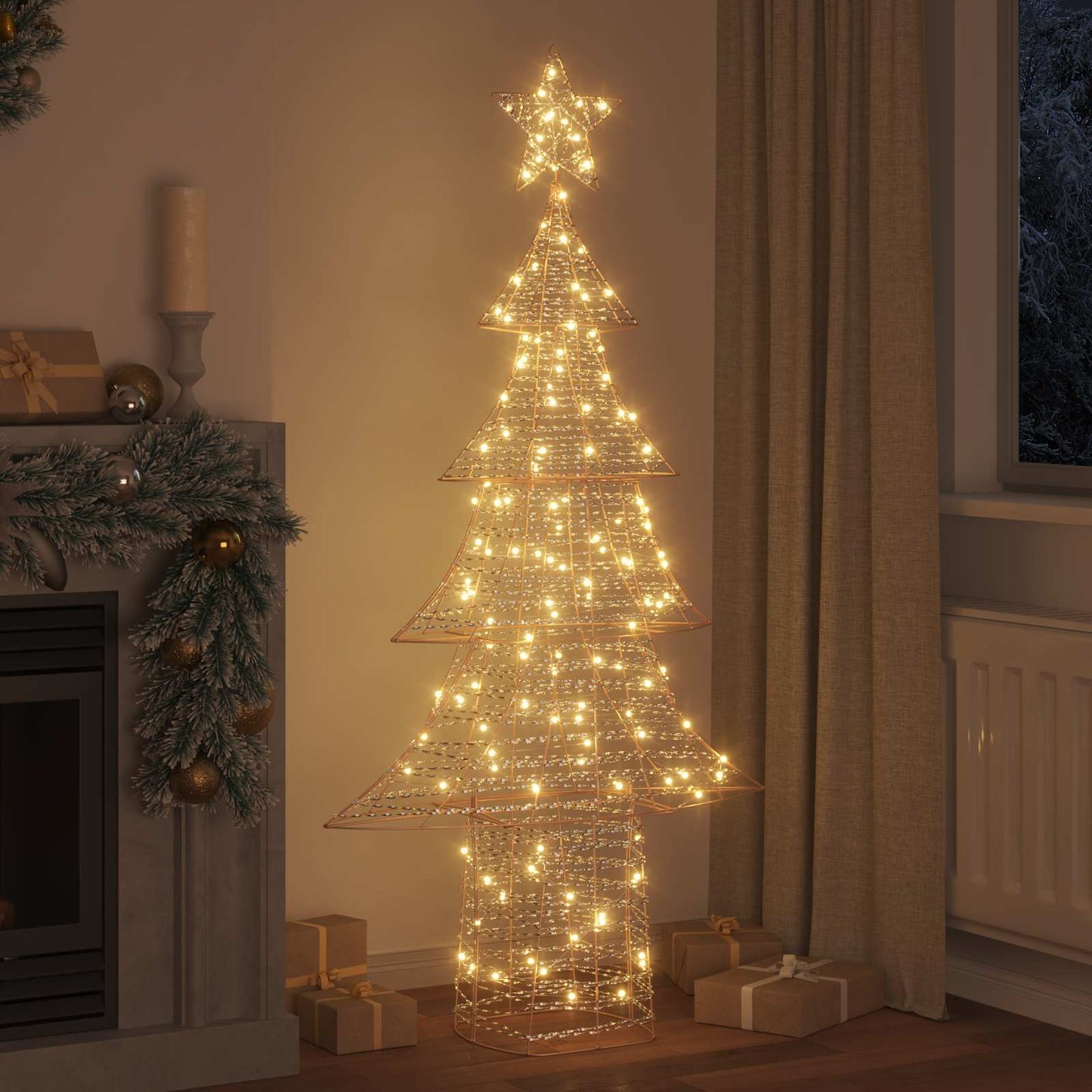 VidaXL Albero di Natale con 240 LED bianco caldo cappello da 181 cm