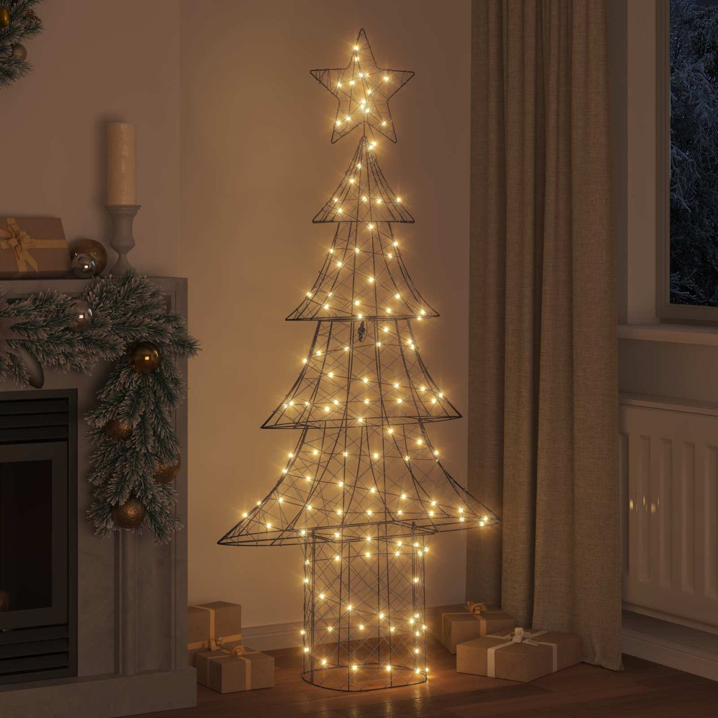 VidaXL Árbol de Navidad con 240 LED blanco cálido 180 cm ratán