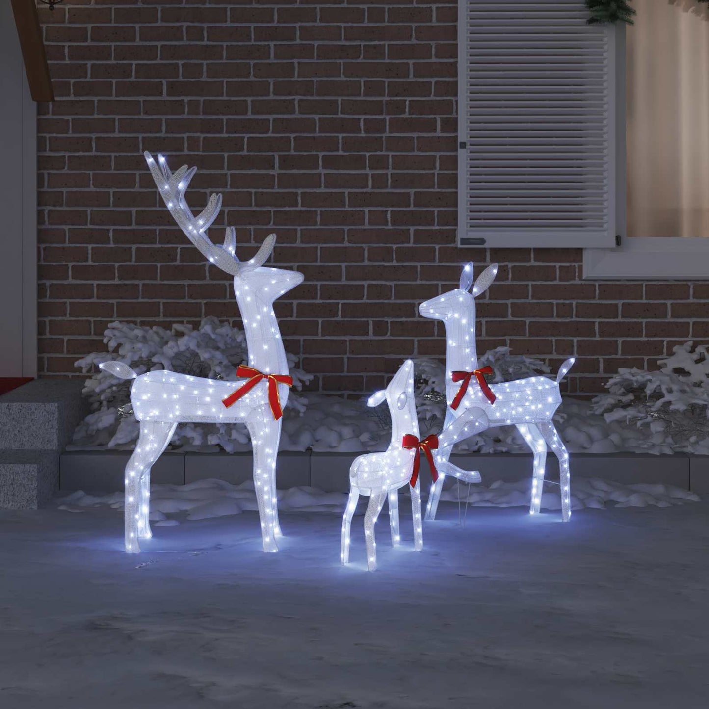 Vidaxx familia de renos con 300 LED 3 piezas blanco frío 68 x 26 x 127 cm tela