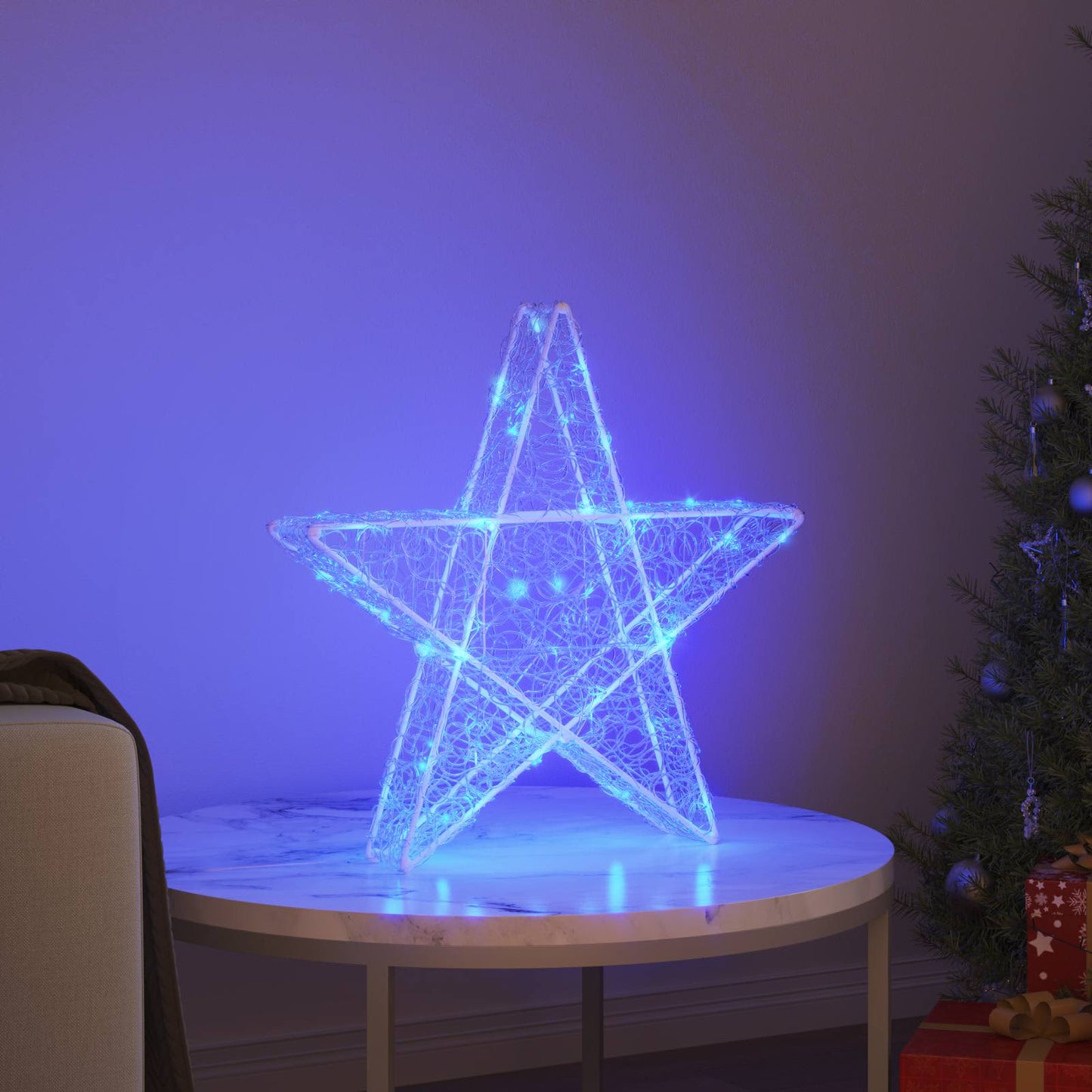 VidaXL Stella 3D con 50 LED blu 55 x 53,5 x 10 cm acrilico