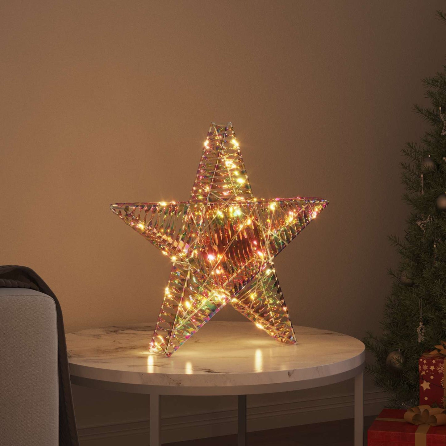 VidaXL Stella 3D con 50 LED bianco caldo 55 x 52,5 x 9 cm calotta