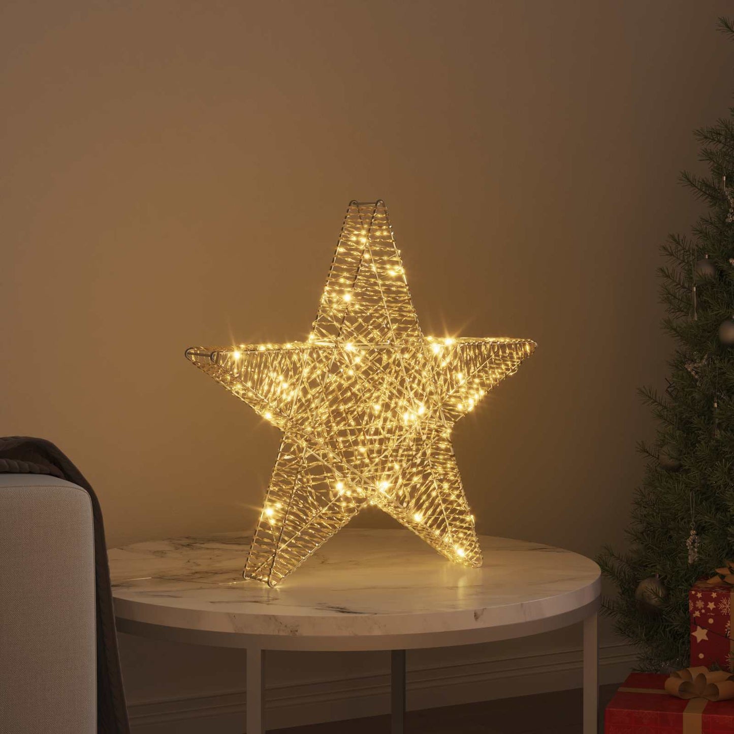 VidaXL Stella 3D con 50 LED bianco caldo 55 x 52,5 x 9 cm calotta