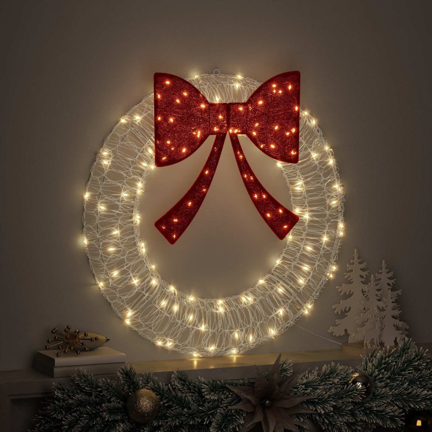 Corona Vidaxx con 60 LED blanco cálido 76 x 76 x 8,5 cm acrílico