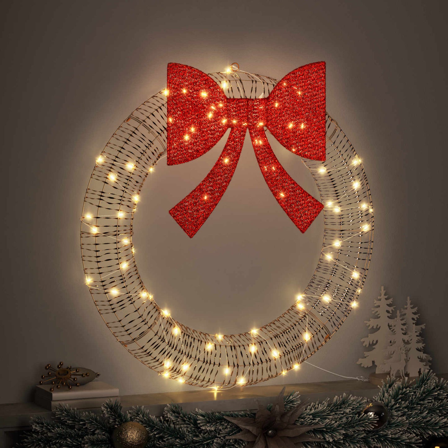Vidaxx corona con 80 LED blanco cálido 91 x 91 x 9 cm mascota