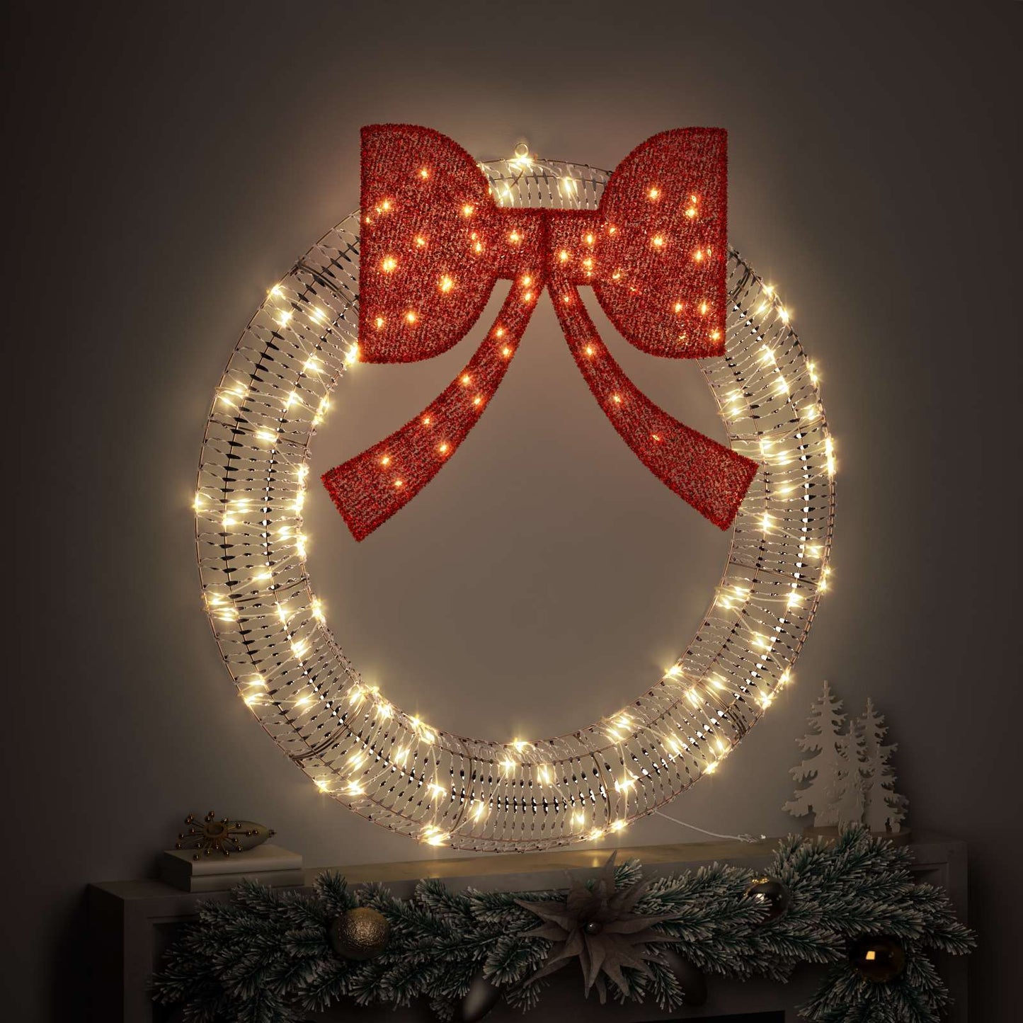 Corona Vidaxx con 150 LED blanco cálido 121 x 121 x 10 cm mascota